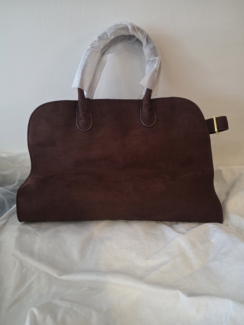 THE ROW - Soft Margaux Bag - Suede - Brown